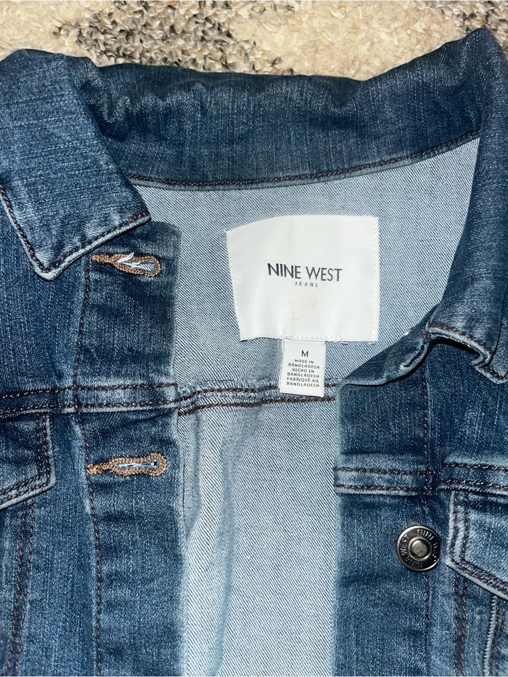 Nine West Blue Denim Jacket with Contrast Stitching